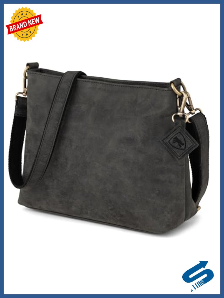 Genuine Buffalo Leather Crossbody Shoulder Bag Vintage Hobo Purse